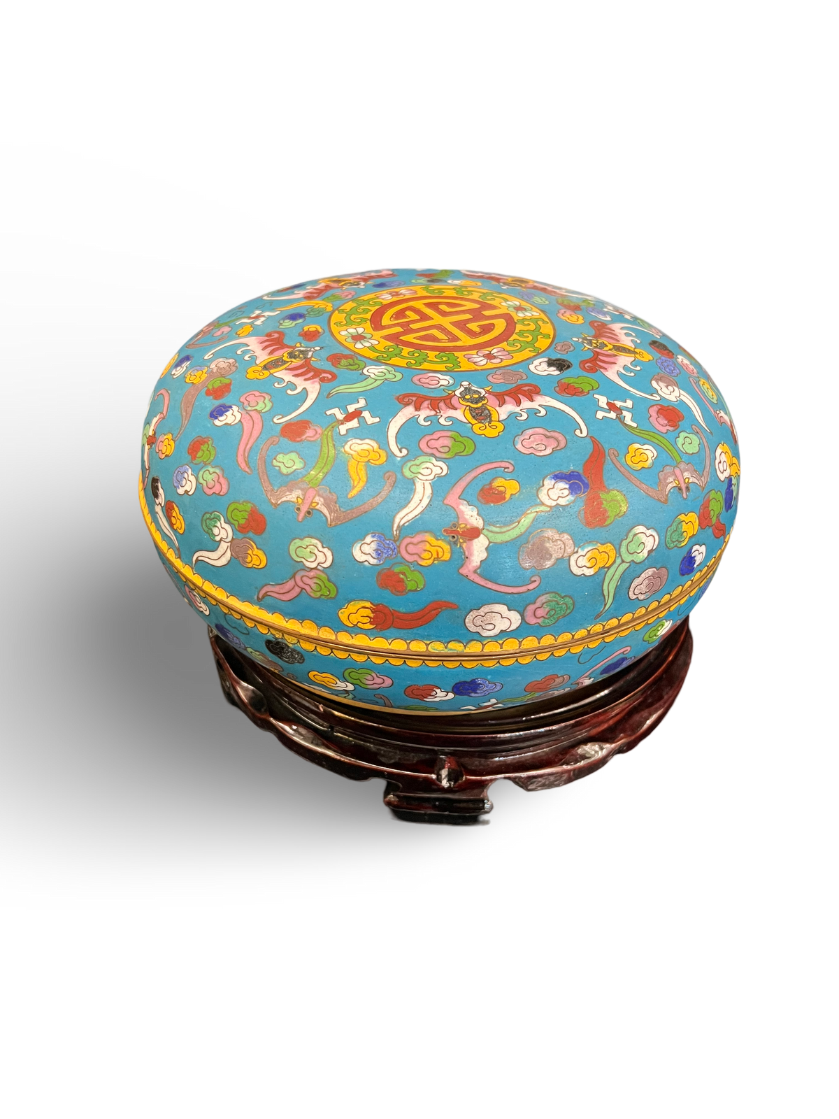 Cloisonné Enamel Box with Lotus and Ruyi Motifs