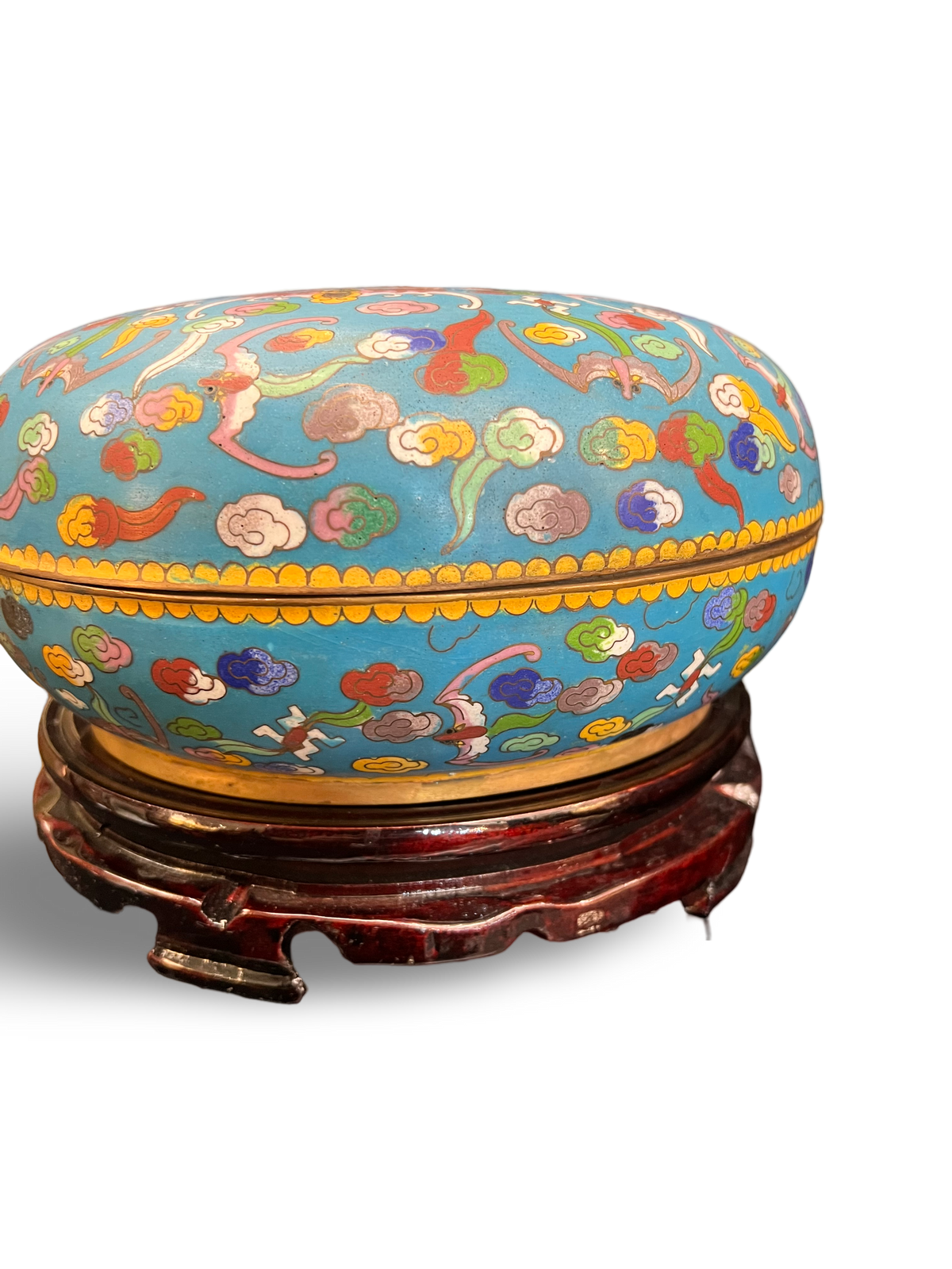 Cloisonné Enamel Box with Lotus and Ruyi Motifs