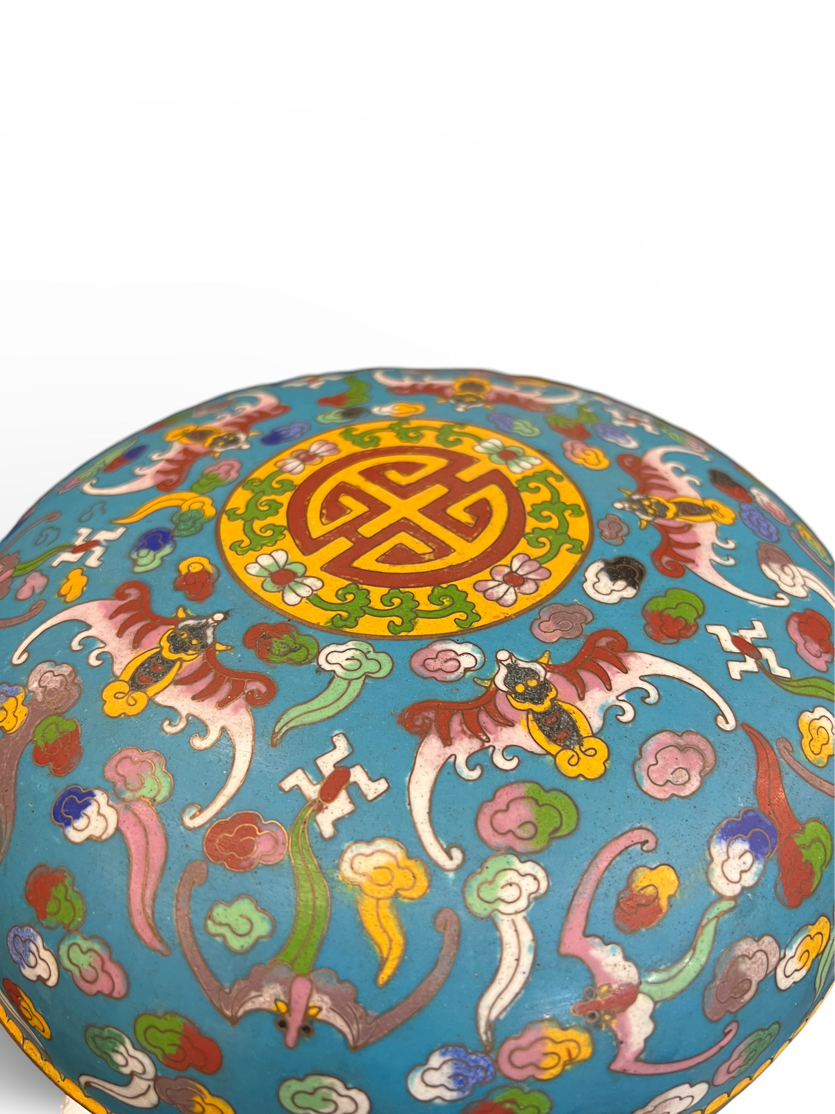 Cloisonné Enamel Box with Lotus and Ruyi Motifs