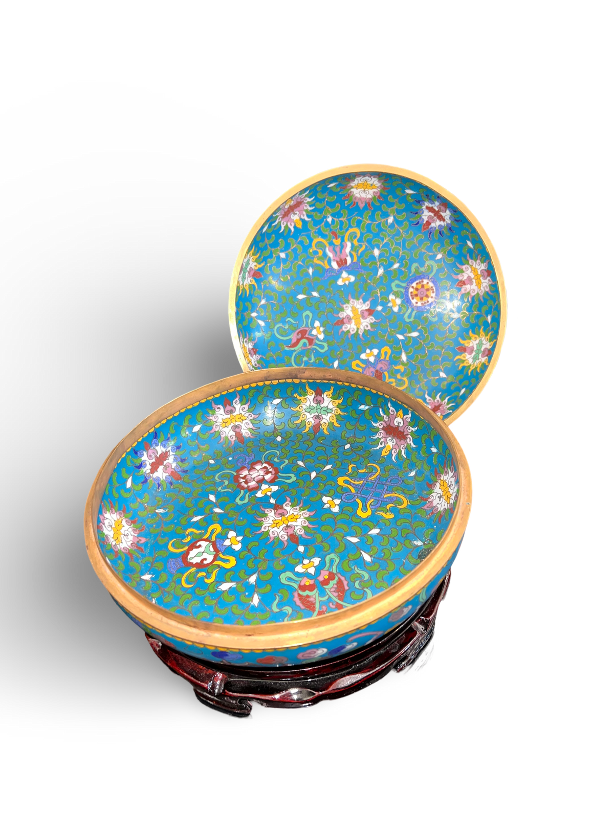 Cloisonné Enamel Box with Lotus and Ruyi Motifs
