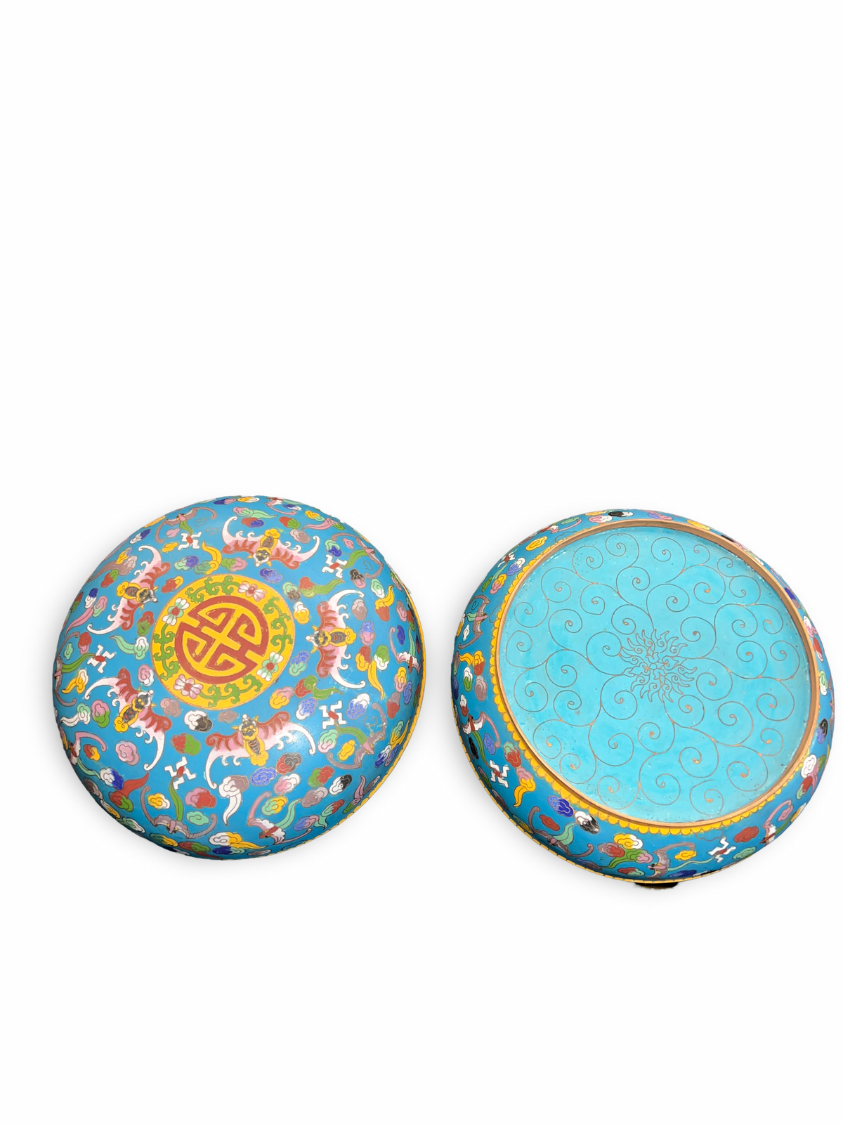 Cloisonné Enamel Box with Lotus and Ruyi Motifs