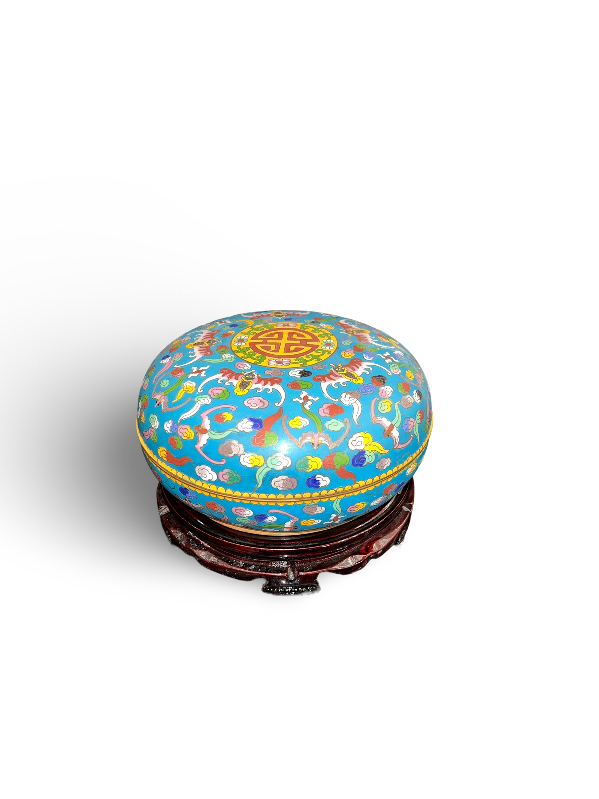 Cloisonné Enamel Box with Lotus and Ruyi Motifs