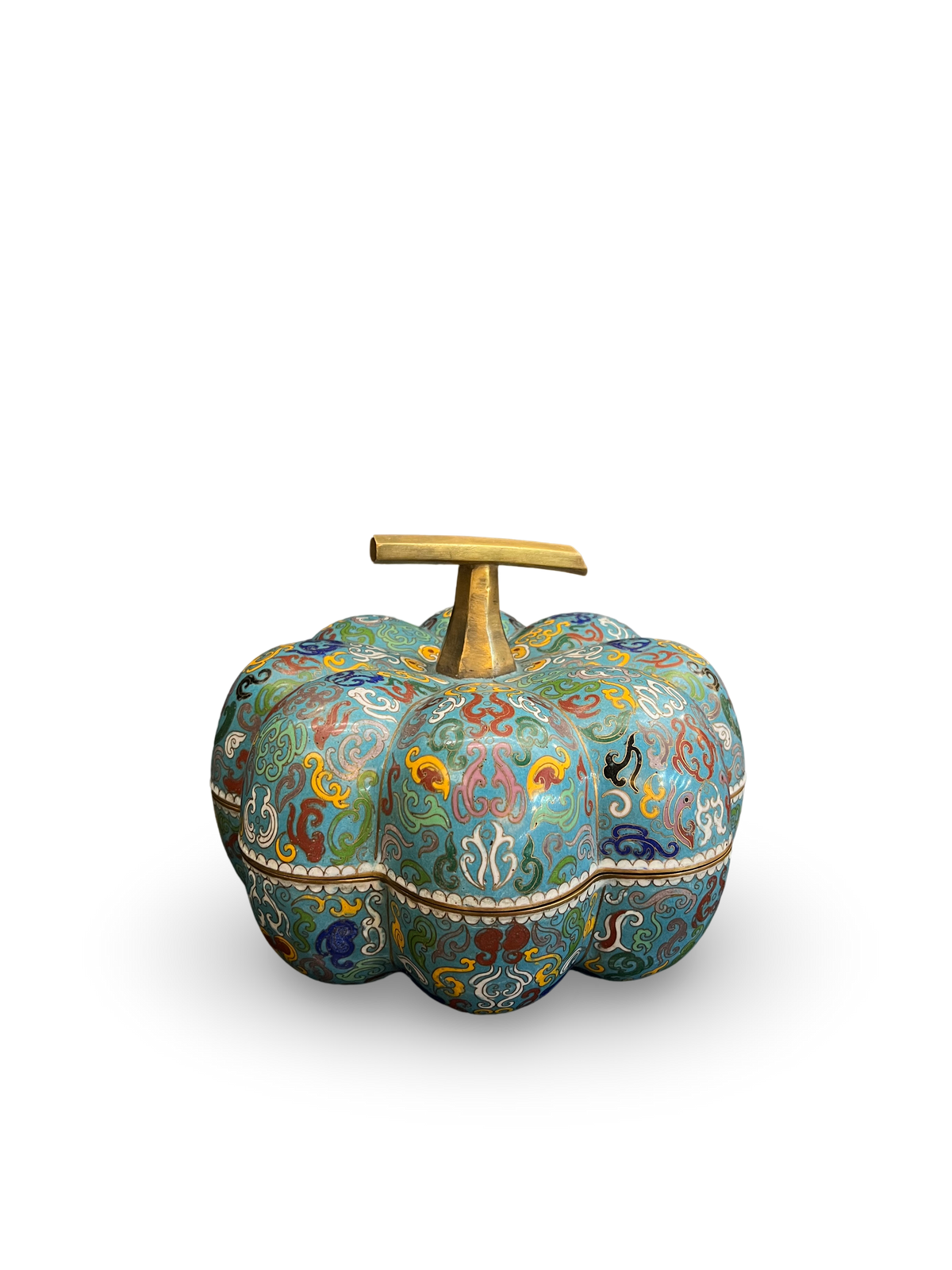 Cloisonné Enamel Pumpkin-Form Box