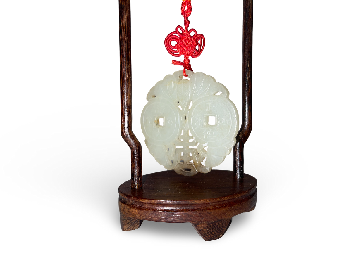Jade Pendant with Twin Coin Motifs