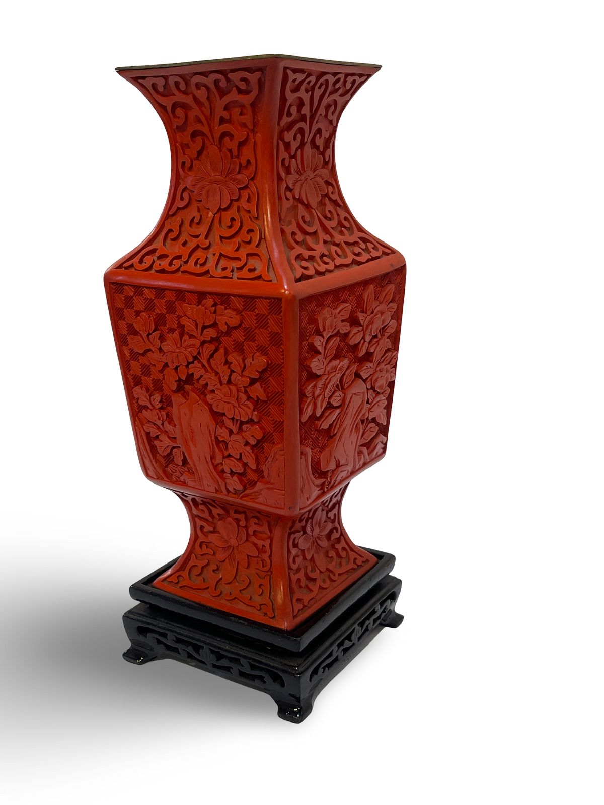 Carved Cinnabar Lacquer Vase