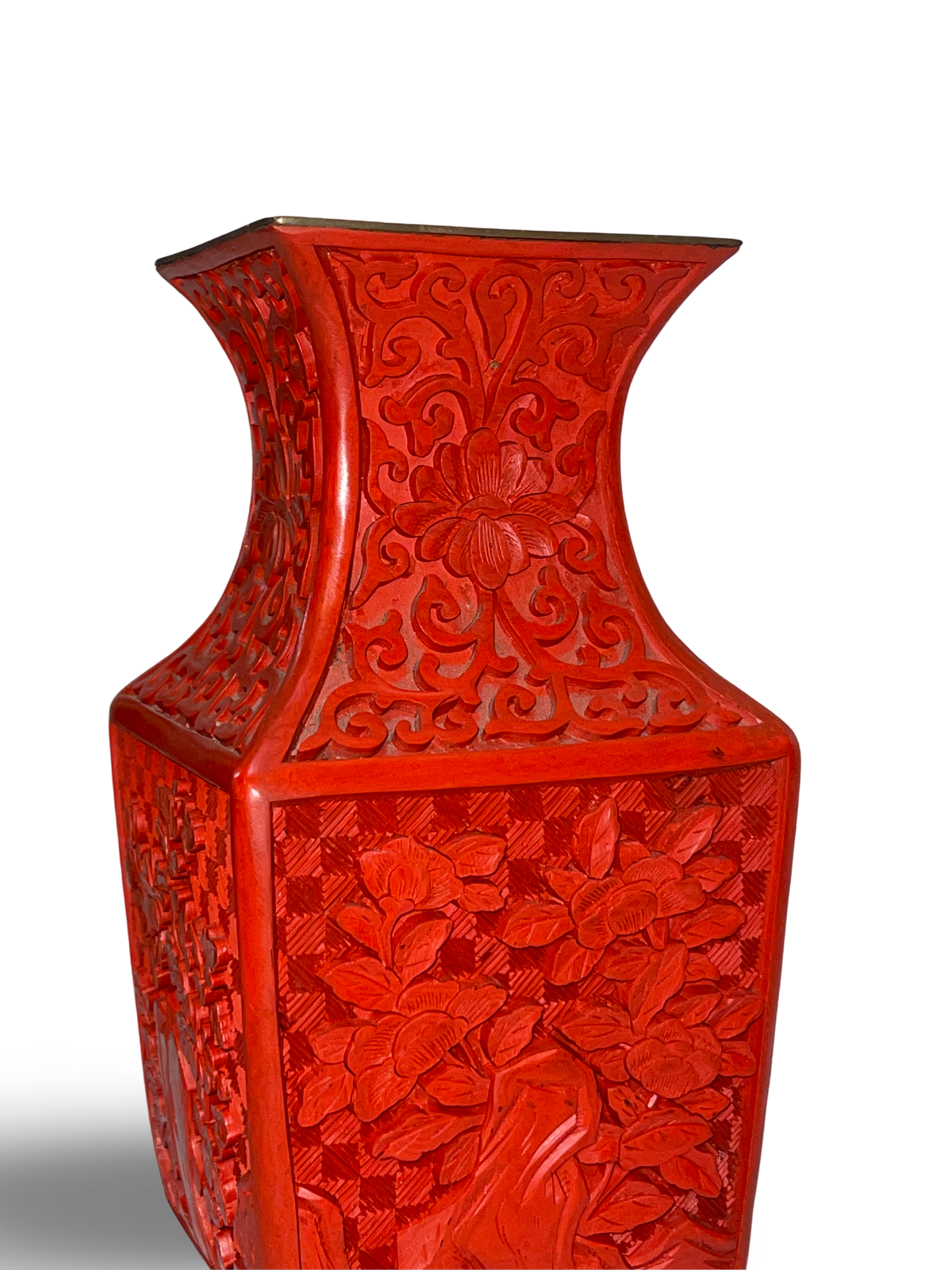 Carved Cinnabar Lacquer Vase