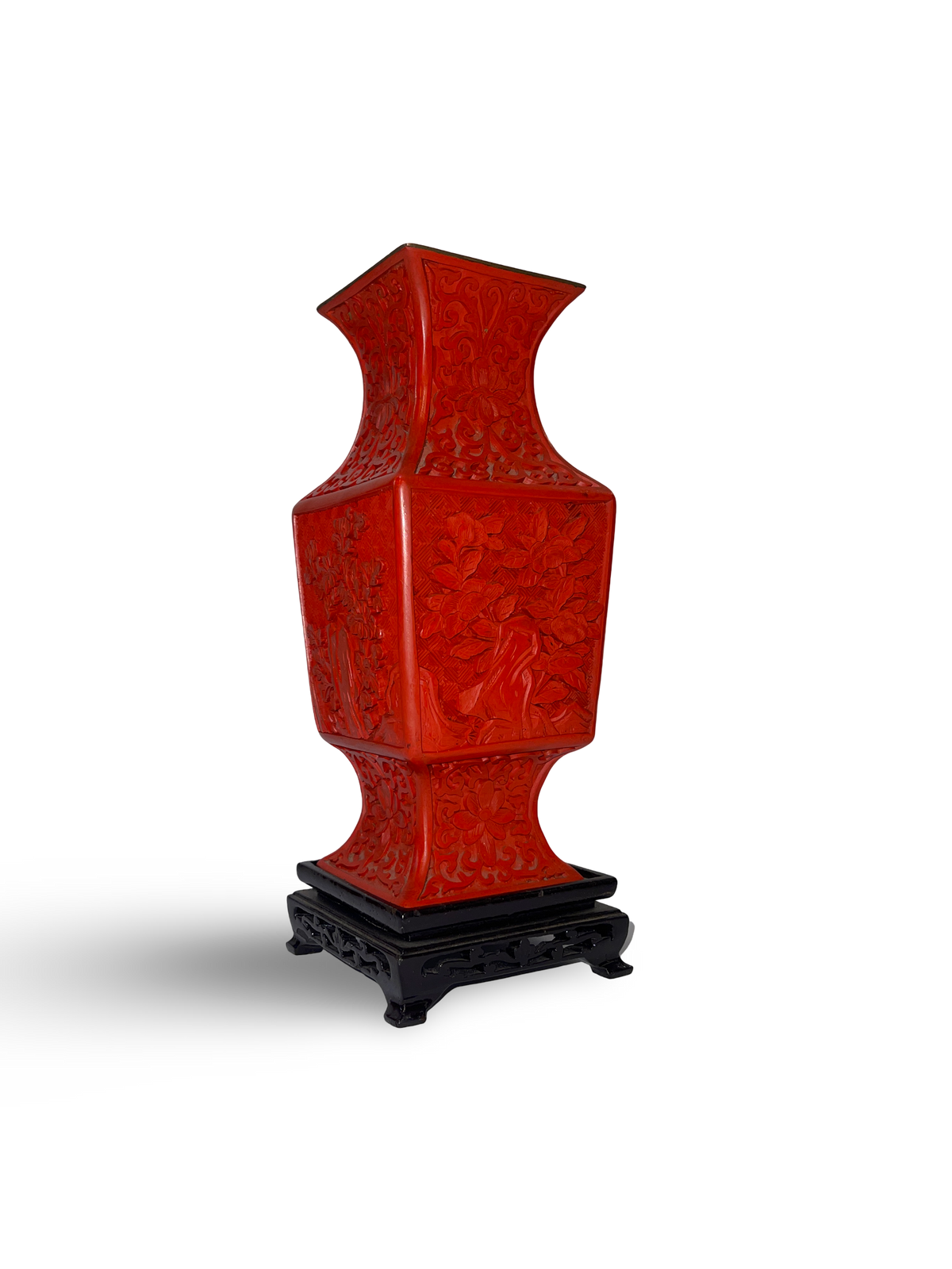 Carved Cinnabar Lacquer Vase