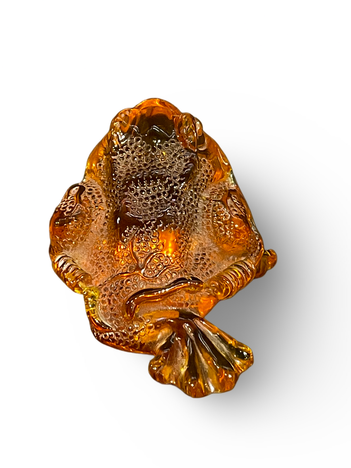 Amber Sculpture of a Frog