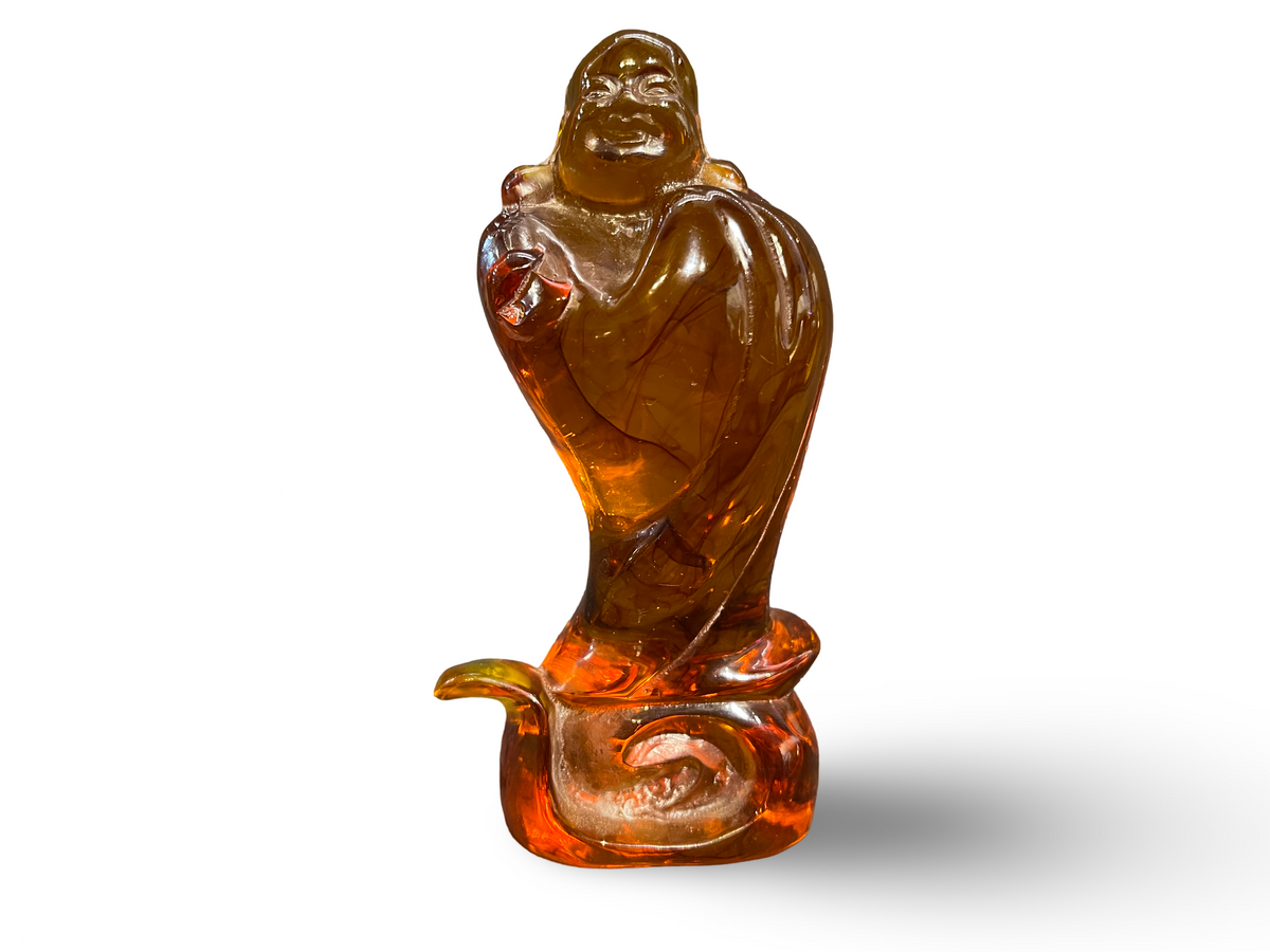 Amber Sculpture of Laughing Buddha