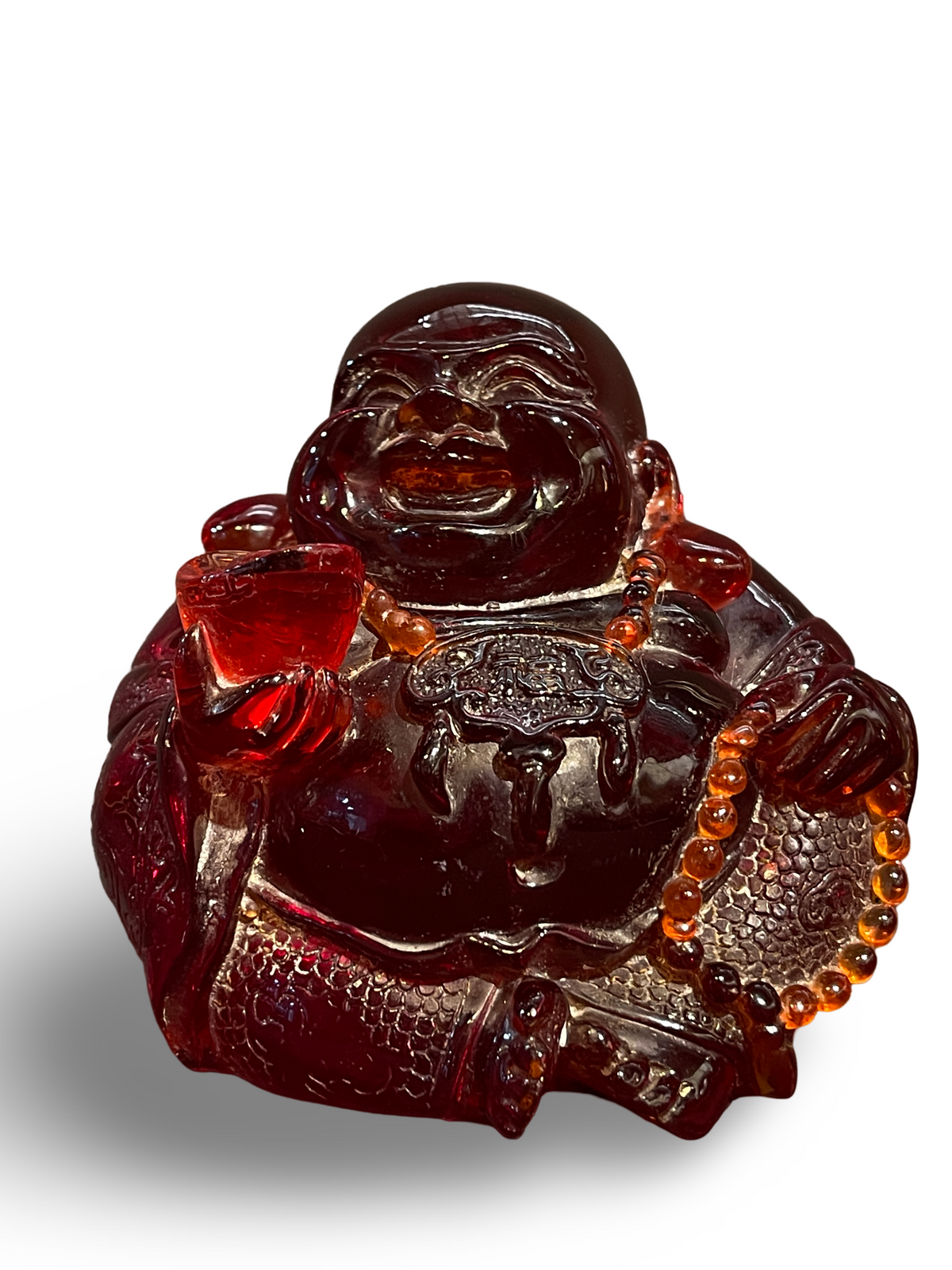 Burgundy Amber Buddha Sculpture