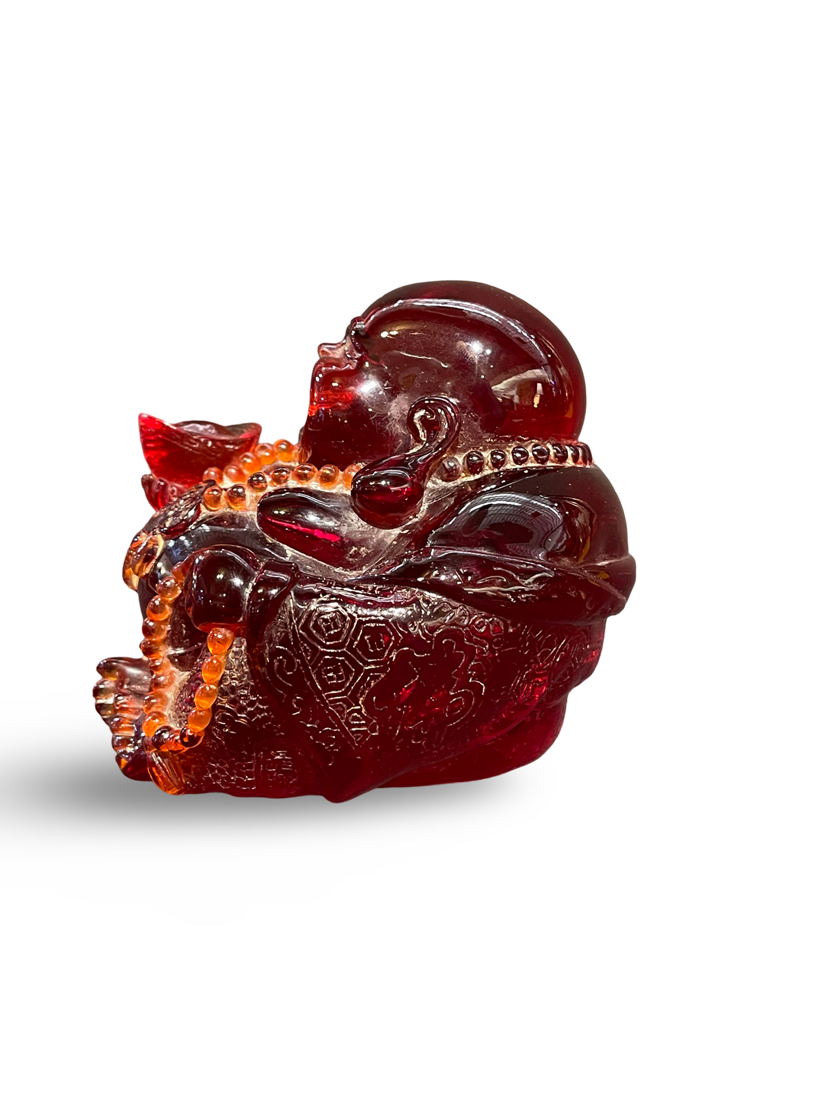 Burgundy Amber Buddha Sculpture