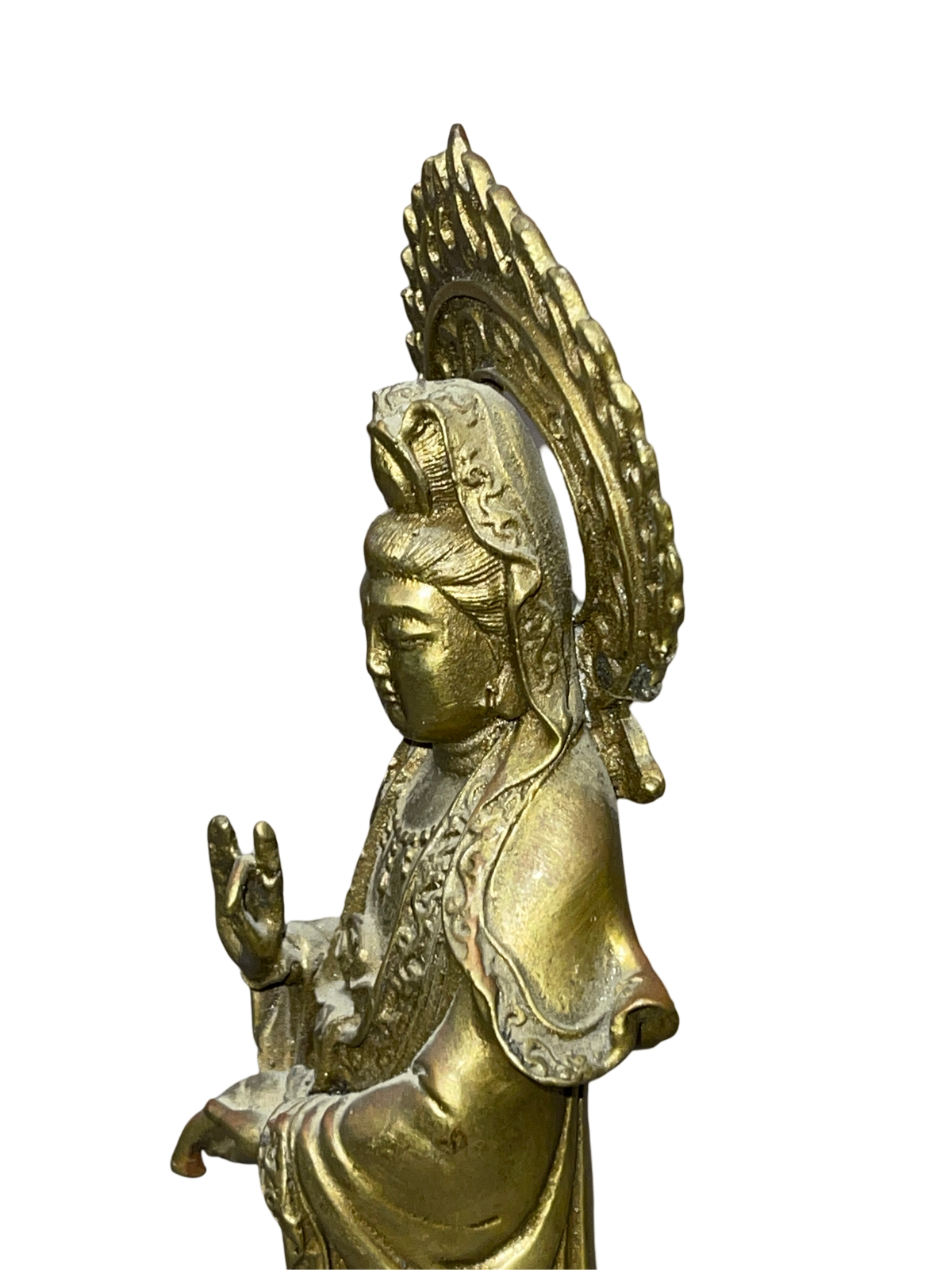 Bronze Sculpture of Bodhisattva Guanyin with Halo