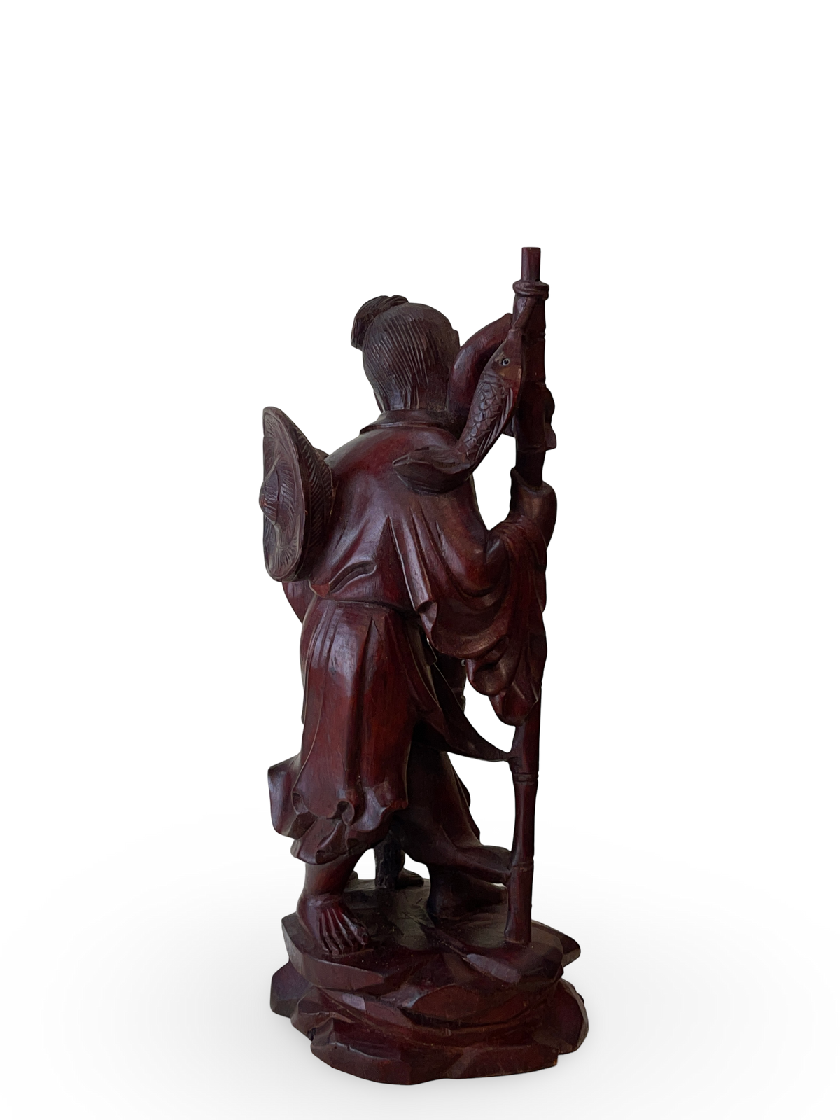 Carved Wooden Figure of a Sage with Child