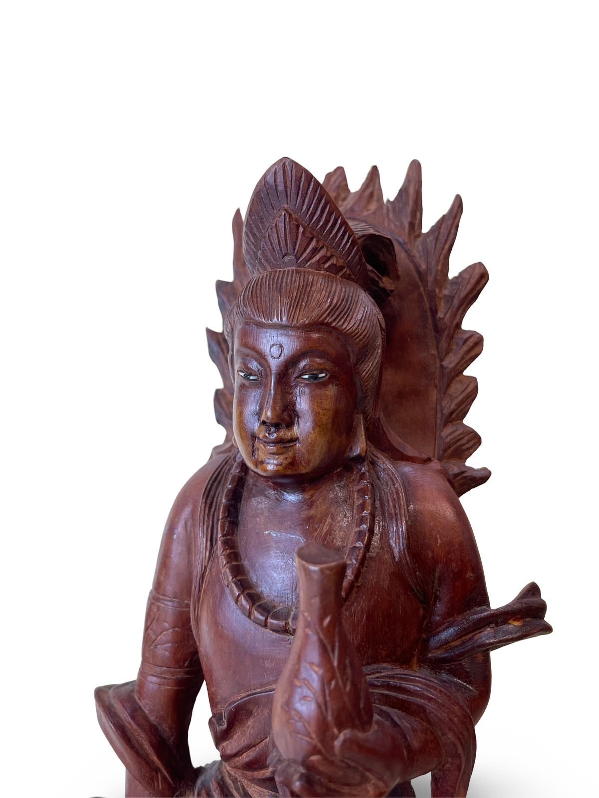 Carved Wooden Figure of a Deity Riding a Fish