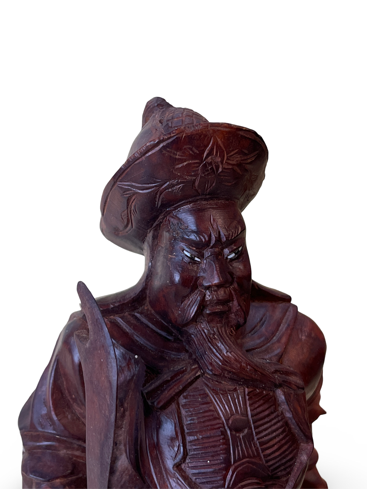 Carved Wooden Figure of a Warrior with Sword