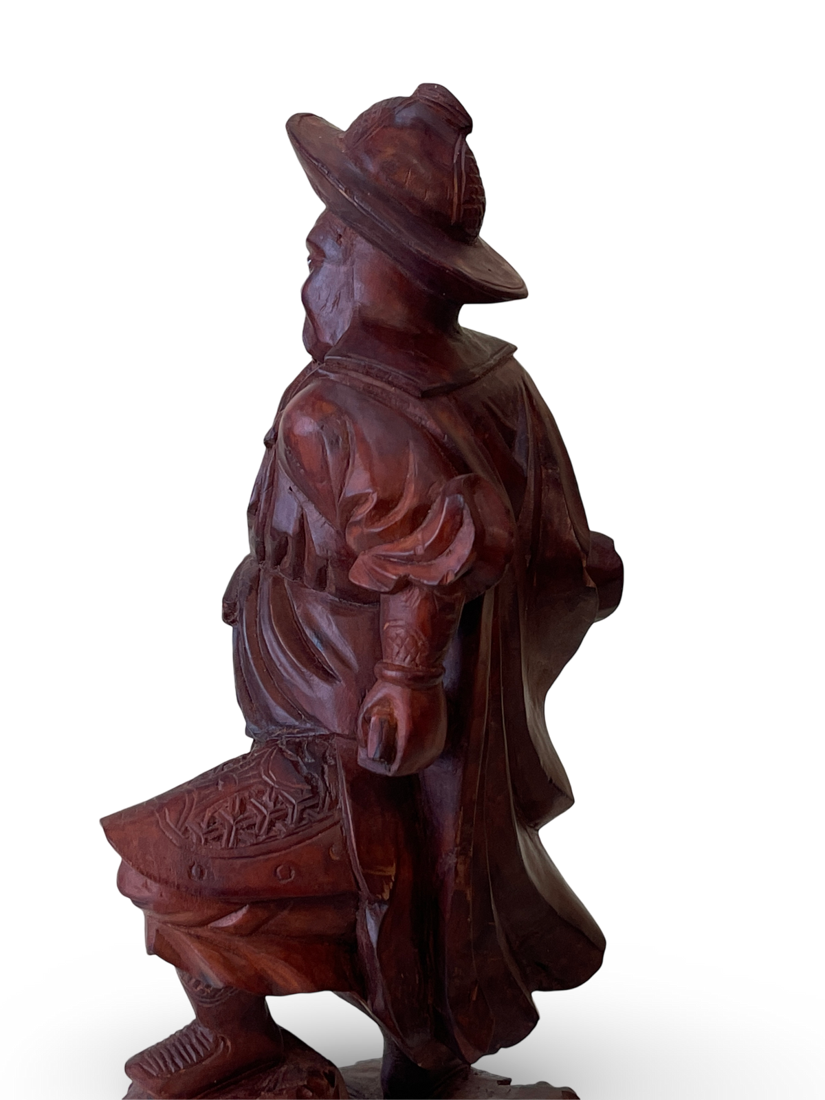 Carved Wooden Figure of a Warrior with Sword