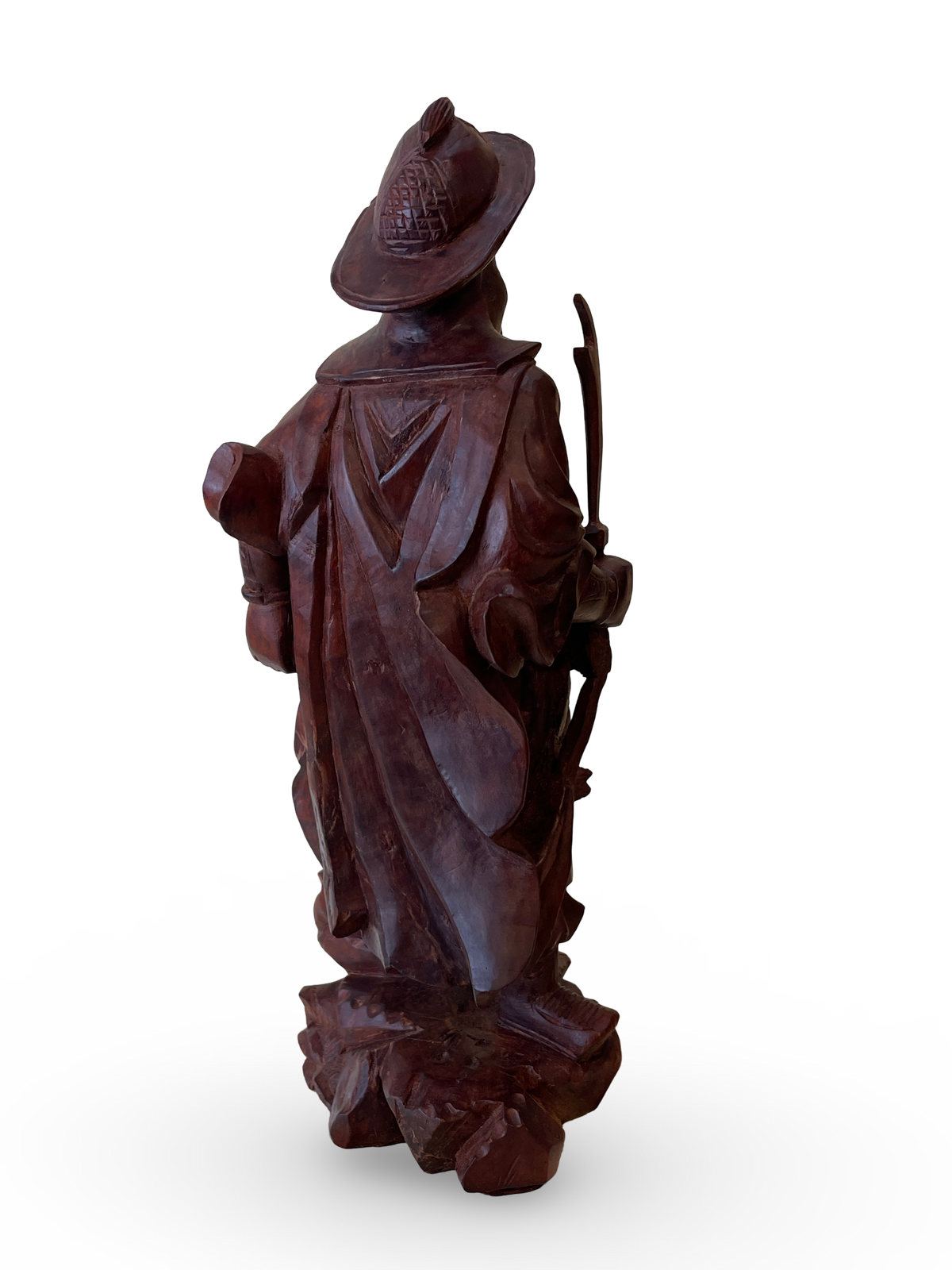 Carved Wooden Figure of a Warrior with Sword