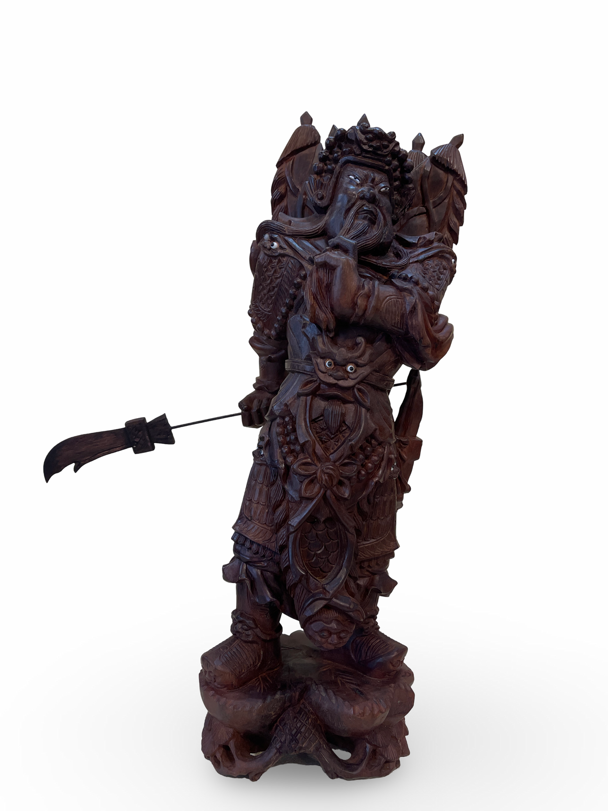 Carved Wood Figure of Guan Yu