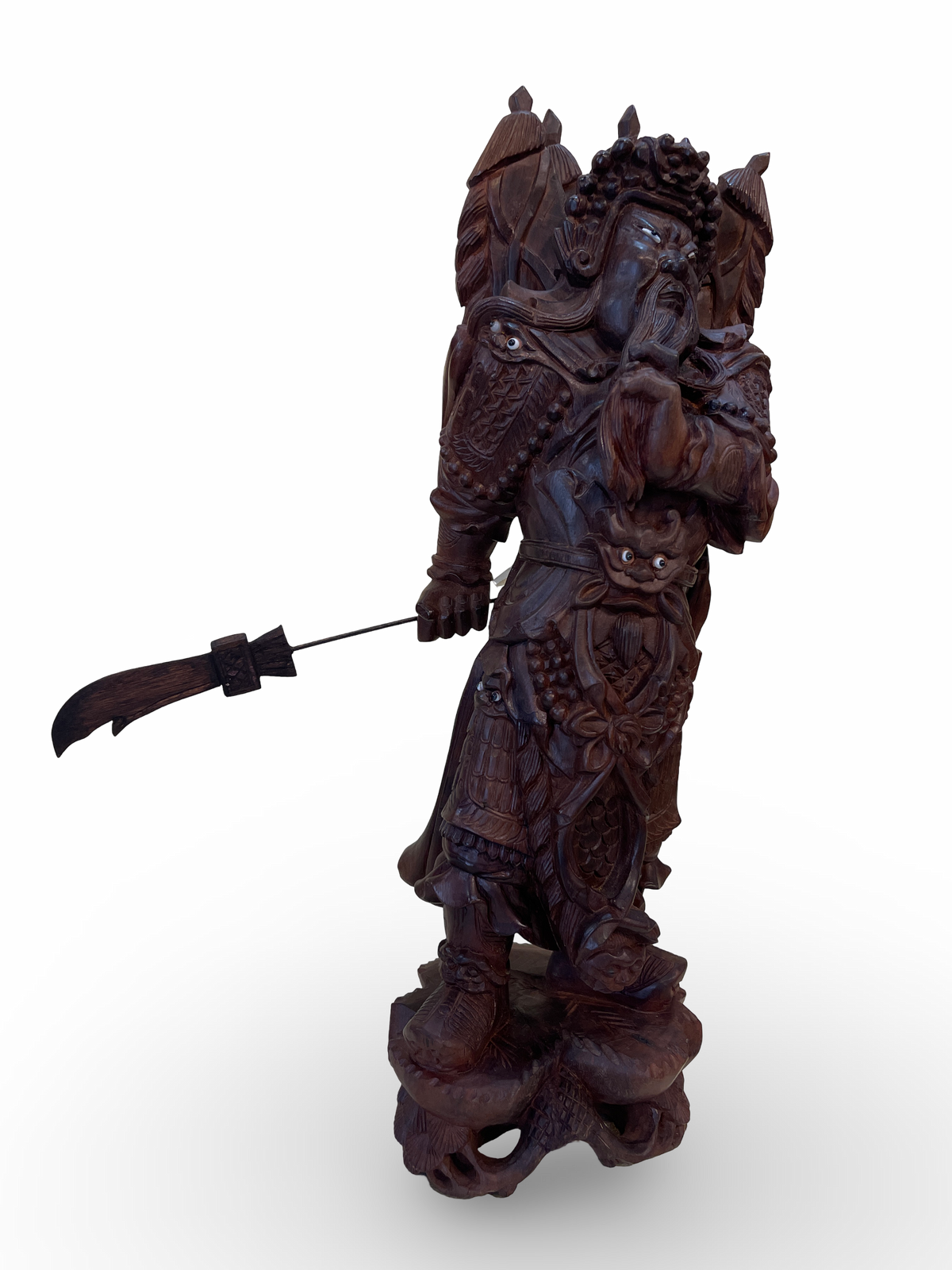 Carved Wood Figure of Guan Yu