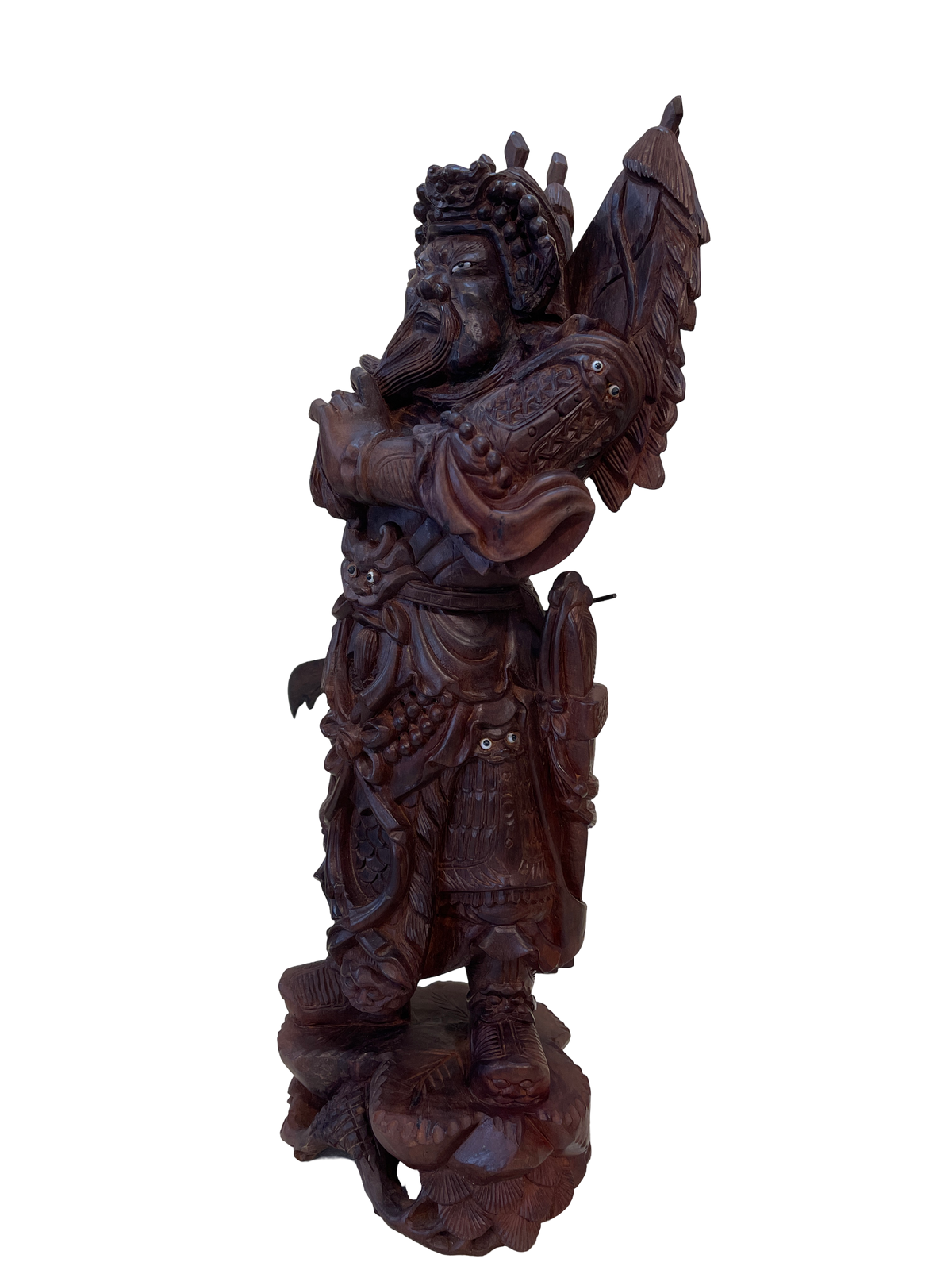 Carved Wood Figure of Guan Yu