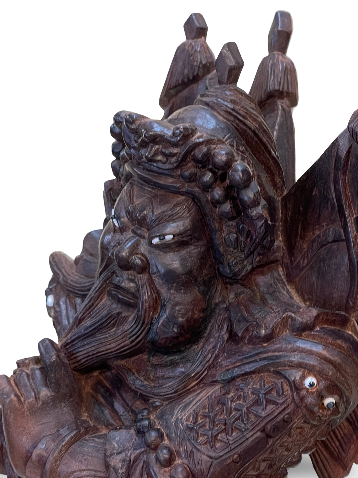 Carved Wood Figure of Guan Yu