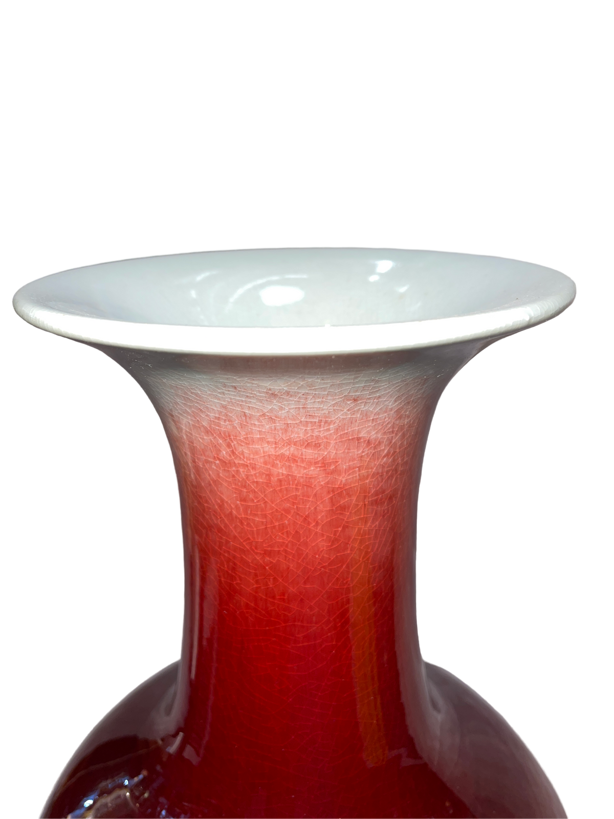 Langyao Red Yuhuchunping Porcelain Vase