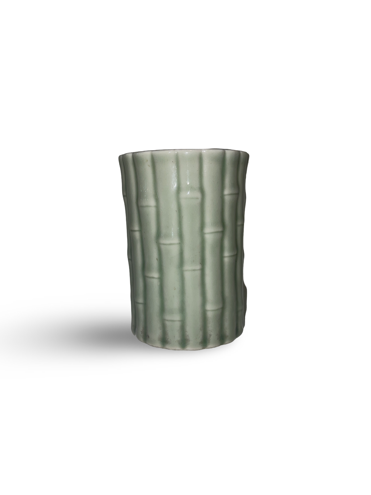 Bamboo-form Celadon Brush Pot (Bitong)
