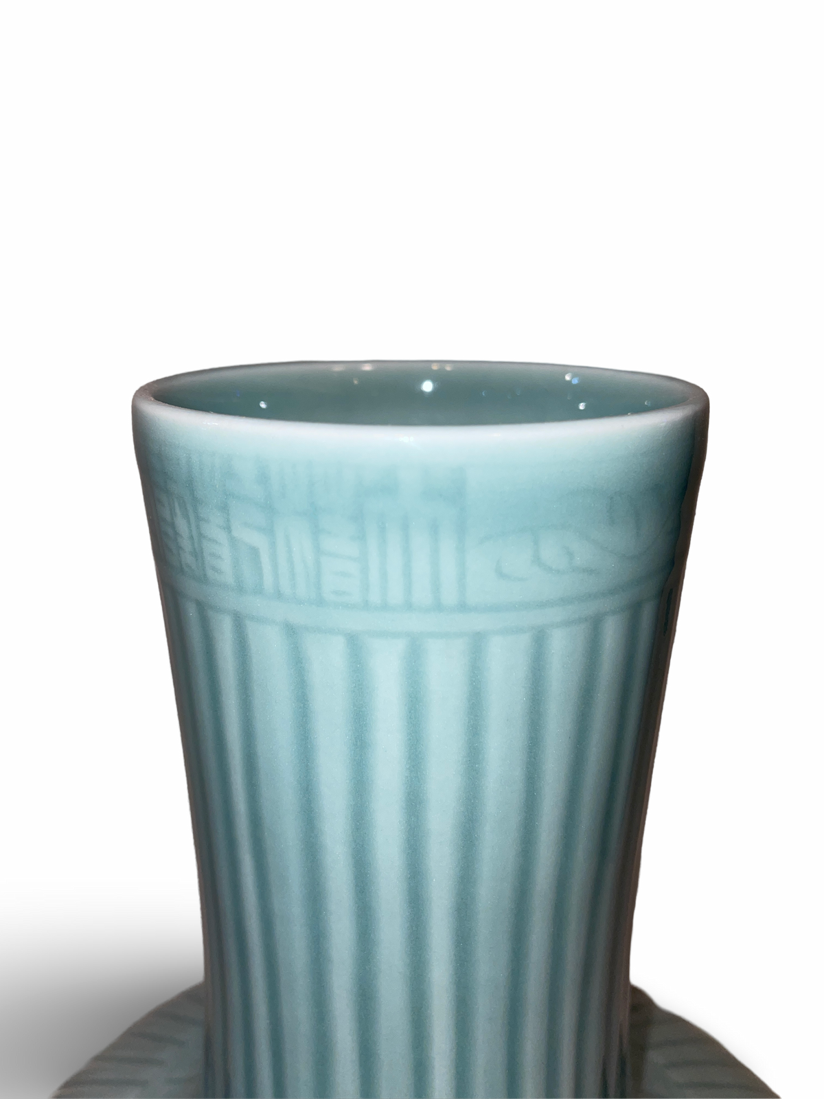 Celadon Ribbed Tianqiuping Vase
