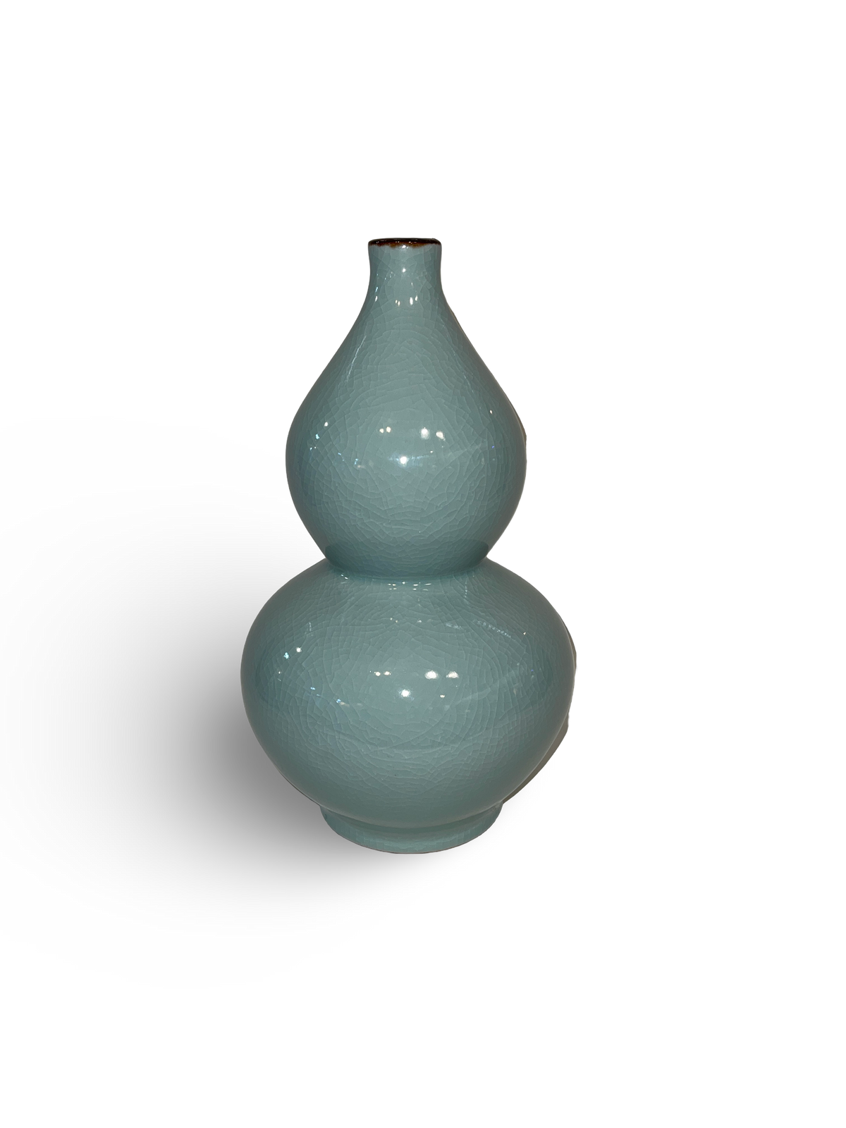 Double-Gourd Celadon Vase with Subtle Ge-Type Crackle Glaze